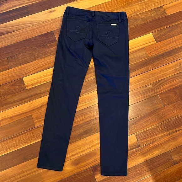 🌸 Lilly Pulitzer Worth Skinny Jean Silk Sateen Pant Midnight Navy Blue 2 - Picture 8 of 10